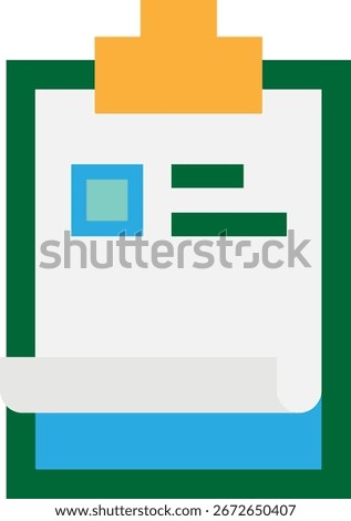 Clipboard LIst Report Icon Vector Flat Illustration