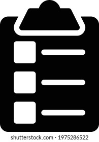 clipboard list vector glyph flat icon