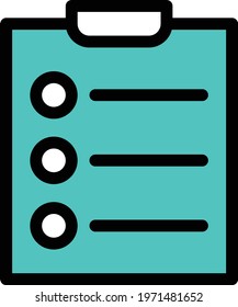 clipboard list vector line colour icon