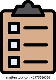 clipboard list vector line colour icon