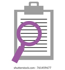 clipboard with magnifying glass