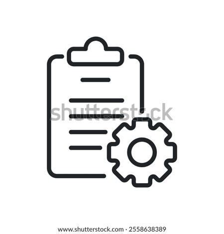 Clipboard, maintenance thin line icons. Perfect pixel on transparent background