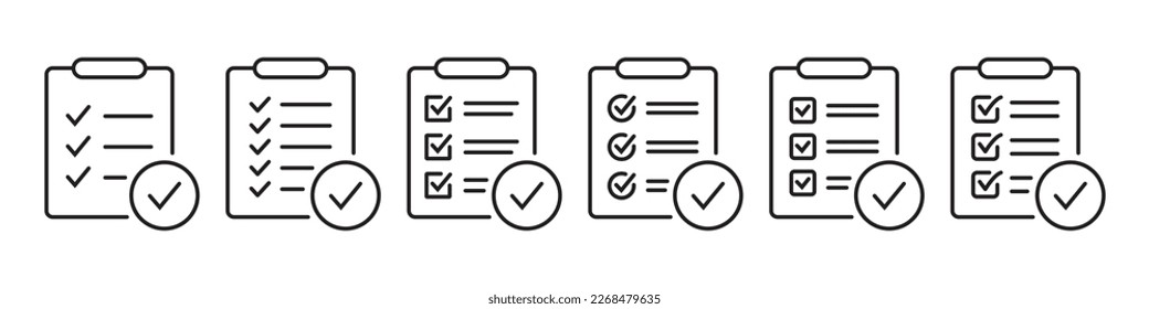 Clipboard with mark line icon isolated on background. Checklist sign symbol for web site and app design.