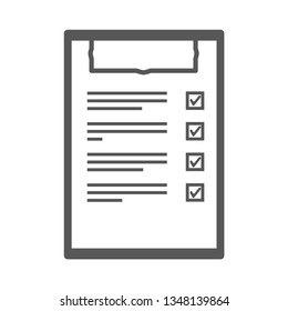 clipboard marked down ticked off items empty background