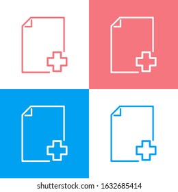 Clipboard, medical file,report medical icon, outline, thin line. Can be used for many purposes, website. Trendy style and editable vector. EPS 