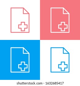Clipboard, medical file,report medical icon, outline, thin line. Can be used for many purposes, website. Trendy style and editable vector. EPS 