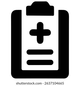 Clipboard with medical report icon