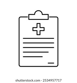 clipboard medical test history icon vector design outline style