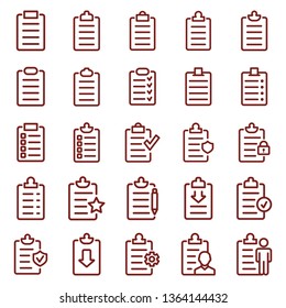 clipboard - minimal thin line web icon set. simple vector illustration. concept for infographic website or app.
