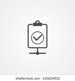 Clipboard network vector icon sign symbol