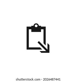 clipboard next down black icon isolated white background 