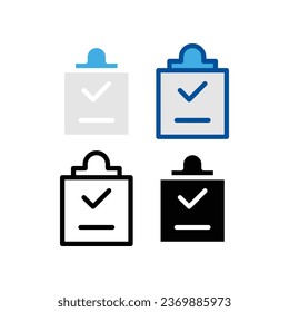 Clipboard note with check mark. Report paper with checklist sign for business or account activity in modern line style Activities icon. Vector illustration. Design on white background. EPS10
