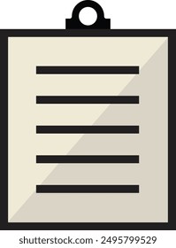Clipboard with note checklist icon in flat style. Planning and organization of work reminder vector illustration