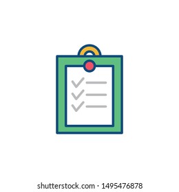 clipboard note icon in flat style isolated. Vector Symbol illustration.