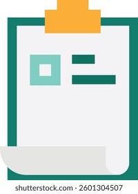 Clipboard Note Reminder Icon Vector Flat Illustration