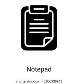 clipboard, notepad glyph icon isolated on white background