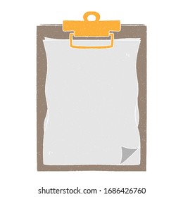 clipboard notes vector design. digital hand drawn style. grain texture