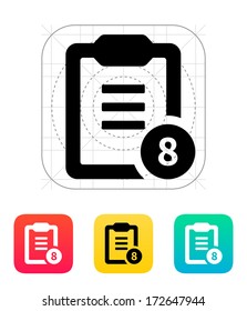 Clipboard with numbers icon. Vector illustration.
