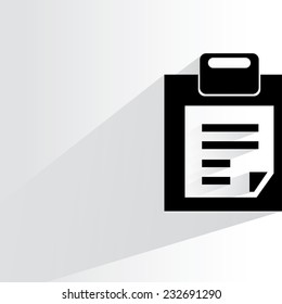 clipboard on white background, flat and shadow theme