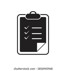 Clipboard, online survey, report, checklist, vector illustration