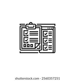 Clipboard Outline Icon. linear style sign for mobile concept and web design. Outline vector icon. Symbol, logo illustration