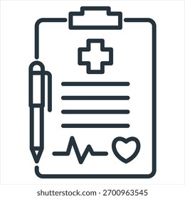 Clipboard Outline Icon Vector Illustration