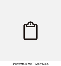 clipboard outline icon vector illustrator sign
