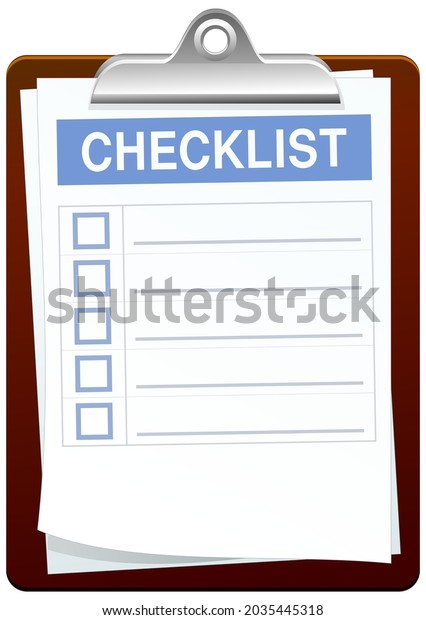 Clipboard Page Blank Checklist Stock Vector (Royalty Free) 2035445318 ...