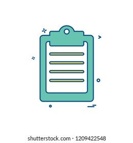 clipboard paper board clip paper page icon vector design