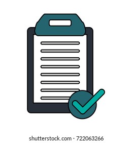 clipboard with paper and check icon image 