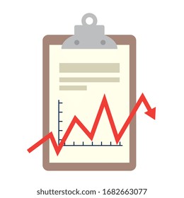 clipboard with paper document and arrow down vector illustration design