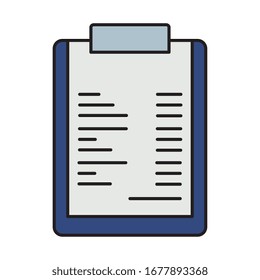 clipboard with paper document isolated icon vector illustration design