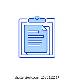 Clipboard with Paper Filled Line Icon. linear style sign for mobile concept and web design. Outline vector icon.