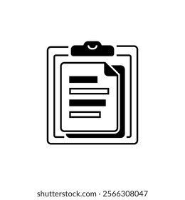 Clipboard with Paper Glyph Icon. linear style sign for mobile concept and web design. Outline vector icon.