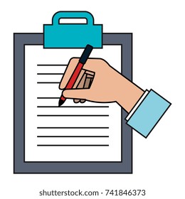 Clipboard Paper Hand Signing Stock Vector (Royalty Free) 741846373 ...