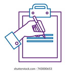 clipboard paper with hand signing