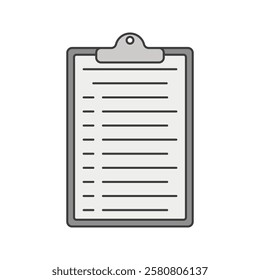 Clipboard with Paper, A clipboard holding a document, representing organization and task management.