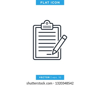 Clipboard Paper Icon Vector Design Template