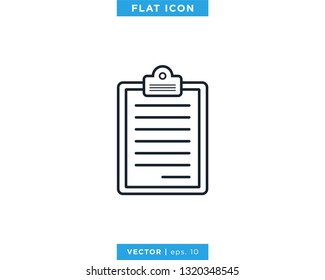 Clipboard Paper Icon Vector Design Template