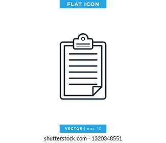 Clipboard Paper Icon Vector Design Template