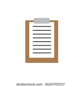 Clipboard with paper icon. Vector illustration