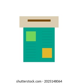 Clipboard for paper with infographic or information color icon. Trendy flat isolated symbol sign used for: illustration, outline, logo, mobile, app, design, web, dev, ui, ux, gui. Vector EPS 10