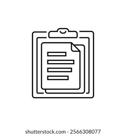 Clipboard with Paper Line Icon. linear style sign for mobile concept and web design. Outline vector icon.