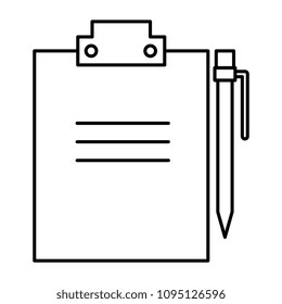clipboard paper with pen