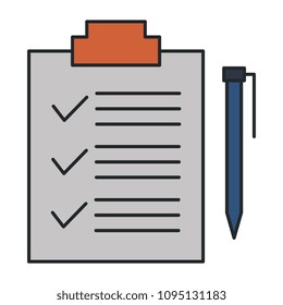 clipboard paper with pen
