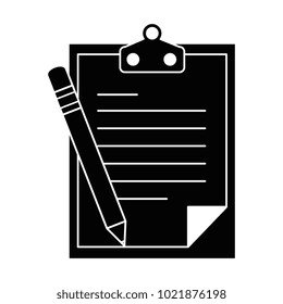 clipboard paper with pencil