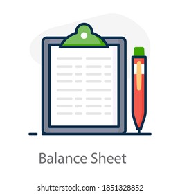 Clipboard Paper With Pencil Showcasing Balance Sheet Icon