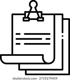 Área de transferência com ícone de vetor de folhas de papel