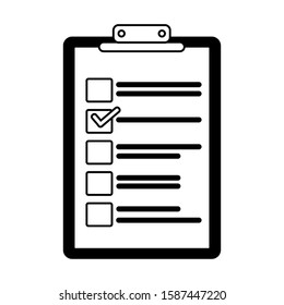 clipboard with paper sheets in white background vector illustration design