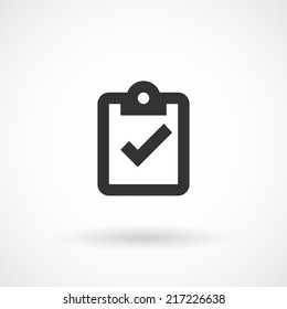 Clipboard, past icon. Modern minimalist mobile app ui flat simple icon.clipboard, task, to do, task list, check mark, done, gtd, 